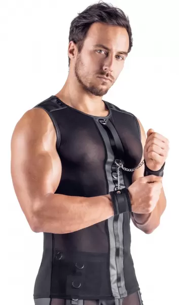 Svenjoyment Bondage Men's Shirt and Cuffs L seksualūs vyri&scaron;ki mar&scaron;kinėliai &ndash; nuotrauka 4