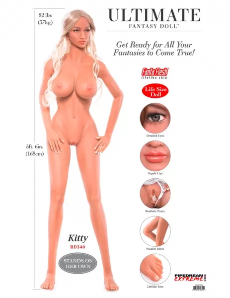Pipedream Extreme Toyz Ultimate Fantasy Dolls Kitty sekso lėlė &ndash; nuotrauka 4