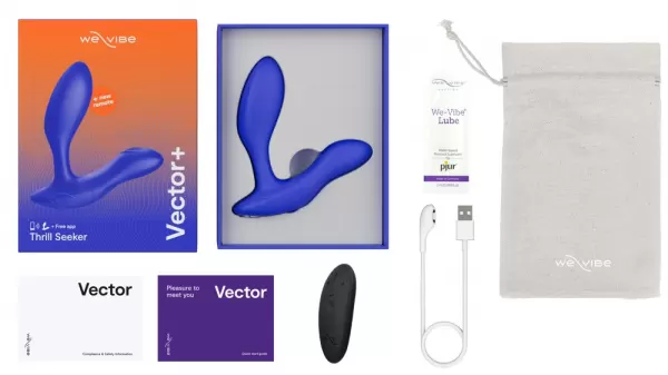 We-Vibe Vector+ Royal Blue Vibruojantis analinis dildo &ndash; nuotrauka 14