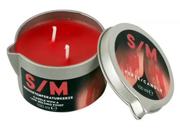S/M Candle in a Tin red 100 g Žvakė bdsm žaidimams &ndash; nuotrauka 2