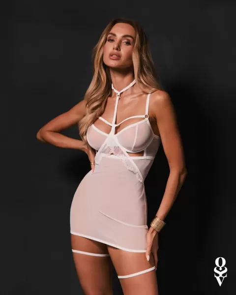 Obsessive obs Chemise white L/XL seksualūs naktiniai &ndash; nuotrauka 3