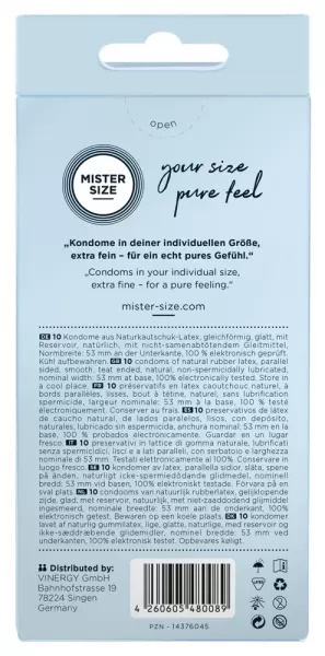 Mister Size 53mm pack of 10 Nestandartinio dydžio prezervatyvai &ndash; nuotrauka 3
