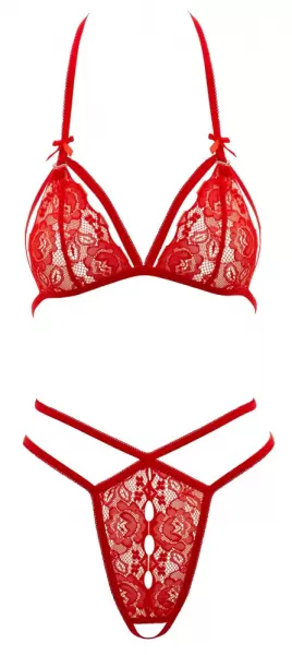 Cottelli lingerie Lace Set red xl Seksuali liemenėlė &ndash; nuotrauka 7