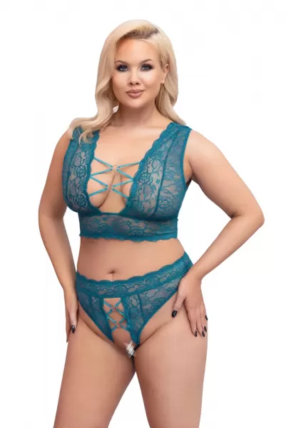 Cottelli curves Bra Set teal 4XL Plius dydžio seksuali apranga &ndash; nuotrauka 2
