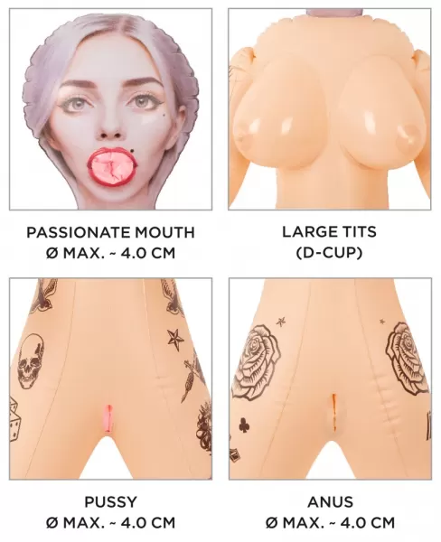 You2Toys NaughtyDollz Tattoed Sex Doll sekso lėlė &ndash; nuotrauka 12
