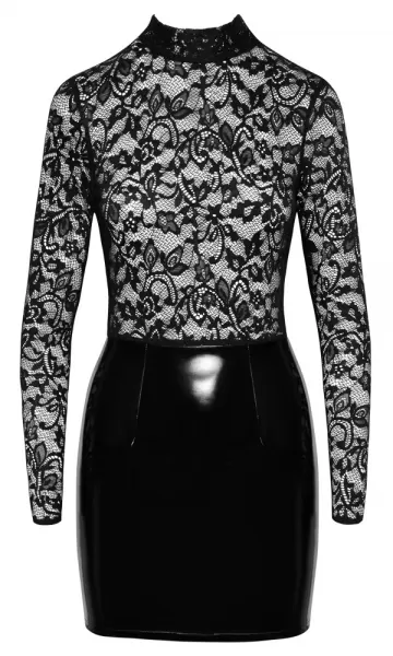 Black Level Vinyl Dress Lace M Seksuali suknelė &ndash; nuotrauka 6