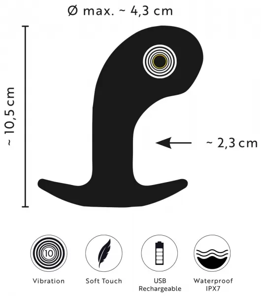 Anos Big Head Prostate Plug Vibruojantis analinis dildo &ndash; nuotrauka 12