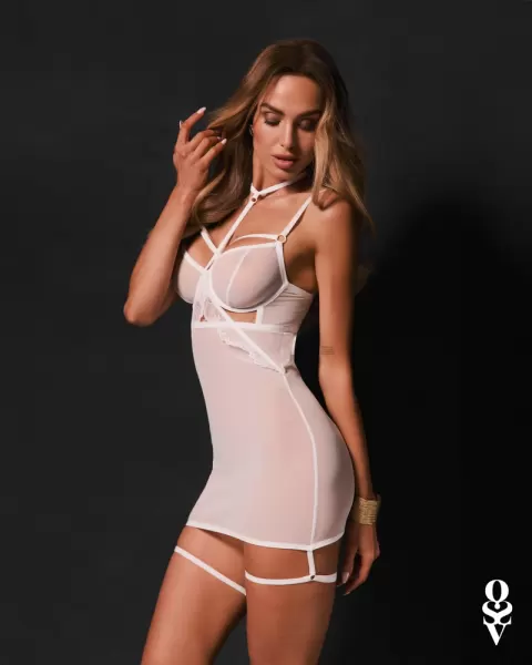 Obsessive obs Chemise white L/XL seksualūs naktiniai &ndash; nuotrauka 4