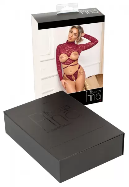 Abierta Fina Open Top & Thong red M Seksuali liemenėlė &ndash; nuotrauka 11