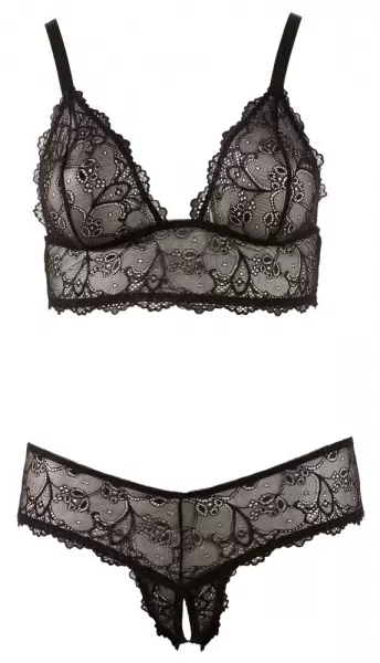Cottelli curves Bra and String black 3XL Plius dydžio seksuali apranga &ndash; nuotrauka 4