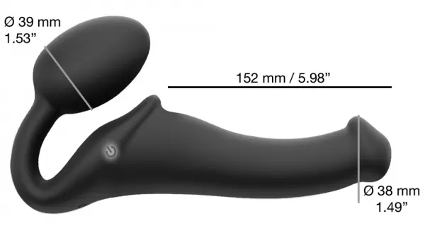 Strap-On-Me Vibrating Strap-On M Black Strap-on dildo &ndash; nuotrauka 7