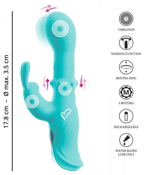Beau coeur Oriven Rabbit Vibra vibratorius ki&scaron;kutis &ndash; nuotrauka 13