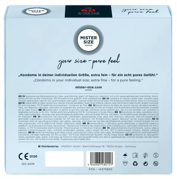 Mister Size 60mm pack of 36 Nestandartinio dydžio prezervatyvai &ndash; nuotrauka 3