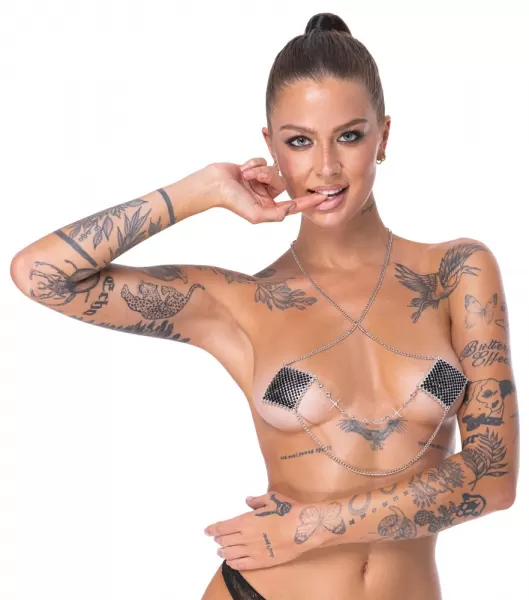 Cottelli accessoires Nipple Jewellery silver chain Seksuali juvelyrika &ndash; nuotrauka 2