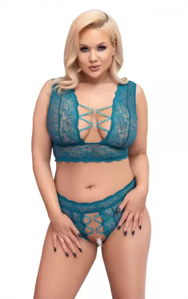 Cottelli curves Bra Set teal 3XL Plius dydžio seksuali apranga &ndash; nuotrauka 3