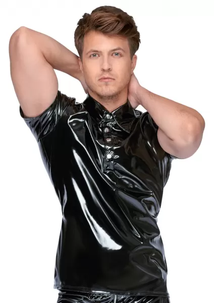 Black Level Vinyl M. Polo Shirt M vyri&scaron;ka lateksinė apranga &ndash; nuotrauka 2