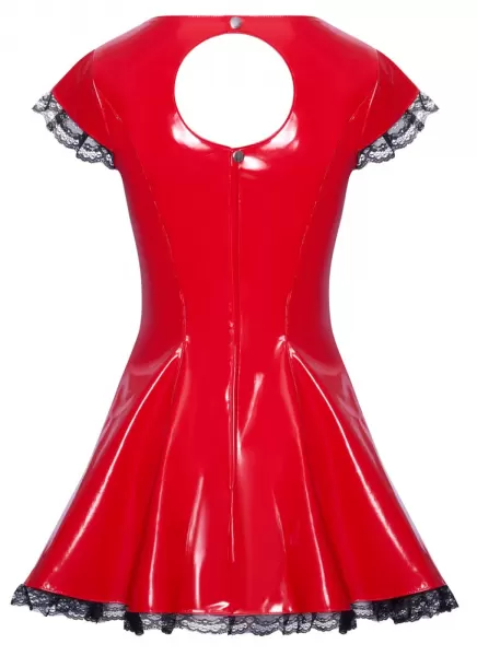 Black Level Vinyl Dress red S Seksuali lateksinė apranga &ndash; nuotrauka 7