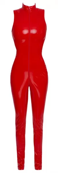 Black Level Vinyl Jumpsuit red L Seksuali lateksinė apranga &ndash; nuotrauka 4