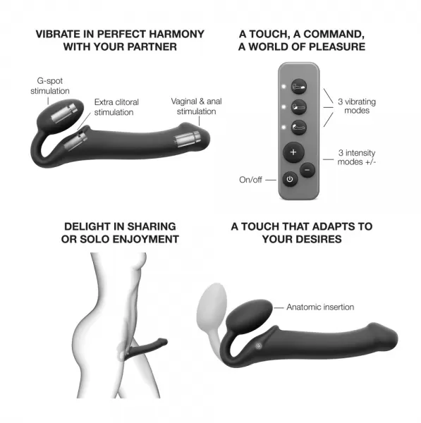 Strap-On-Me Vibrating Strap-On M Black Strap-on dildo &ndash; nuotrauka 8