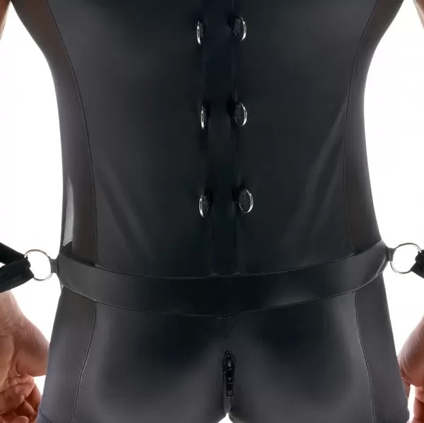 Svenjoyment Bondage Men's Jumpsuit&Cuffs S vyri&scaron;kas seksualus kombinezonas &ndash; nuotrauka 7