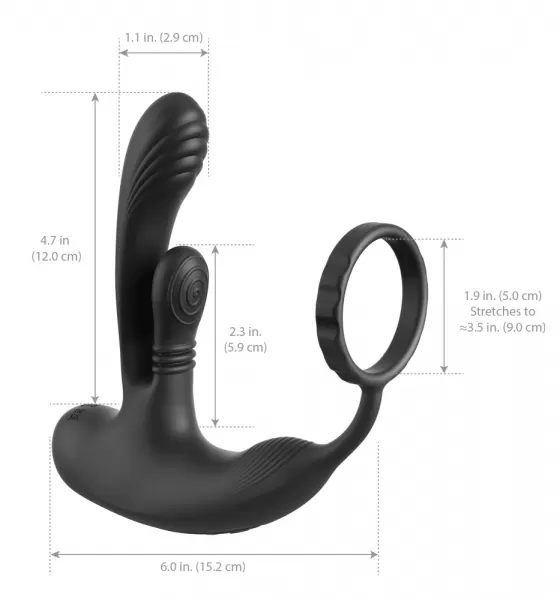 Anal Fantasy Elite afe Ass-Gasm IntiMotion Black Vibruojantis analinis dildo &ndash; nuotrauka 7