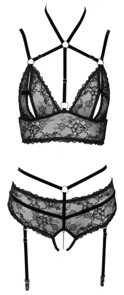 Abierta Fina seksualus komplektas Bra Set black S &ndash; nuotrauka 5
