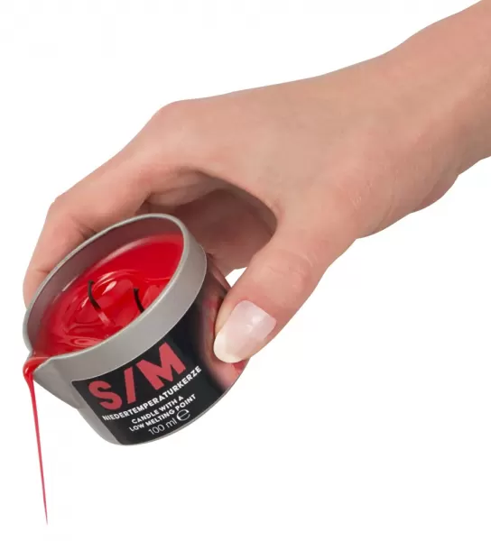 S/M Candle in a Tin red 100 g Žvakė bdsm žaidimams &ndash; nuotrauka 4