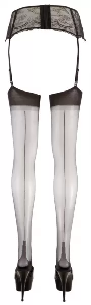 Cottelli legwear Stockings with seam black 1 Prisegamos kojinės &ndash; nuotrauka 5