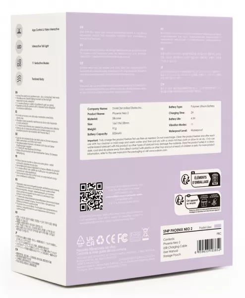 Svakom Phoenix Neo 2 Pastel Lilac Vibruojantis kiau&scaron;inėlis &ndash; nuotrauka 10