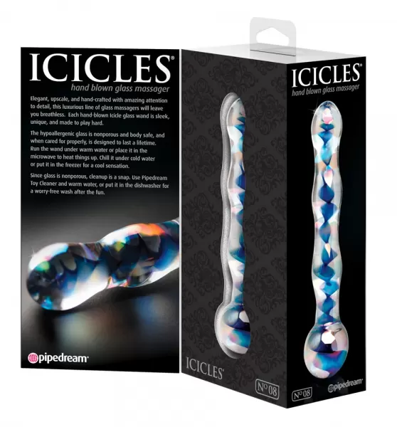 Icicles No. 8 Clear/Blue stiklinis dildo &ndash; nuotrauka 4