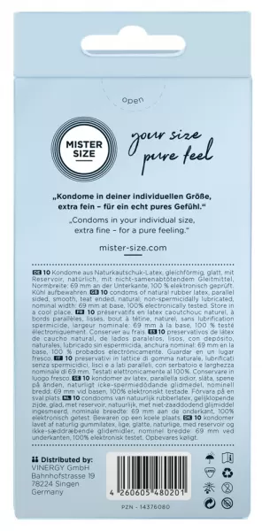 Mister Size 69mm pack of 10 Nestandartinio dydžio prezervatyvai &ndash; nuotrauka 3