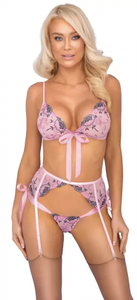 Embroidered & Playful seksualus 2 dalių komplektas Bra Set Embroidery L/XL &ndash; nuotrauka 2
