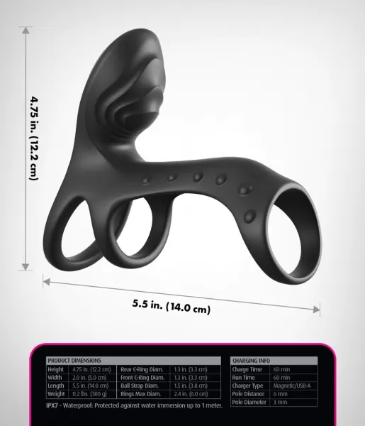 Fantasy C-Ringz fcr Couples Cage Pro Black Penio mova, antgalis &ndash; nuotrauka 6