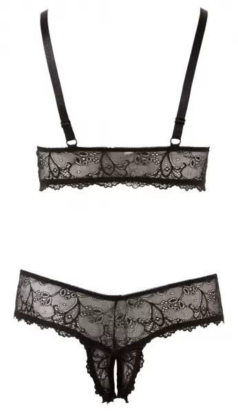 Cottelli curves Bra and String black 4XL Plius dydžio seksuali apranga &ndash; nuotrauka 6