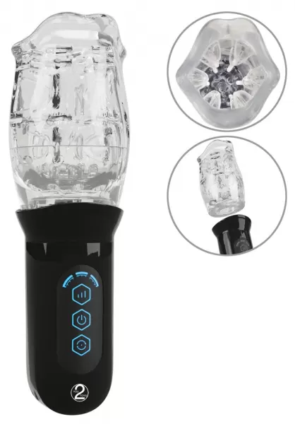 Stroker Rotating Mast. Clear Vibruojantis masturbatorius &ndash; nuotrauka 2