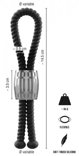 Rebel Heavy Rope Cock Strap Penio žiedas - užveržėjas &ndash; nuotrauka 9