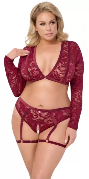 Cottelli curves Top and Briefs red xl Seksuali liemenėlė &ndash; nuotrauka 2