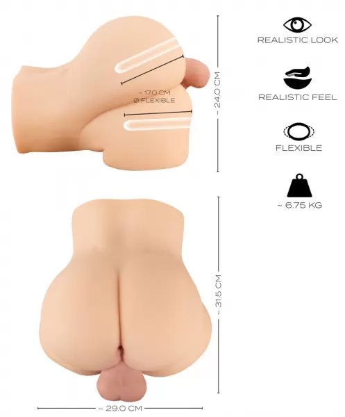 Realistixxx Deluxe Double Tors realisti&scaron;kas masturbatorius &ndash; nuotrauka 12