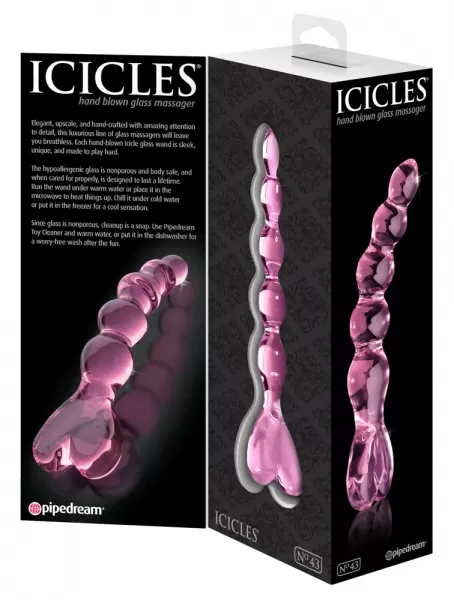 Icicles No. 43 Pink stiklinis dildo &ndash; nuotrauka 5