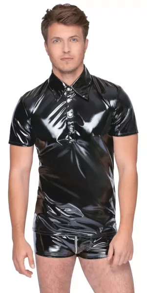 Black Level Vinyl M. Polo Shirt L vyri&scaron;ka lateksinė apranga &ndash; nuotrauka 4