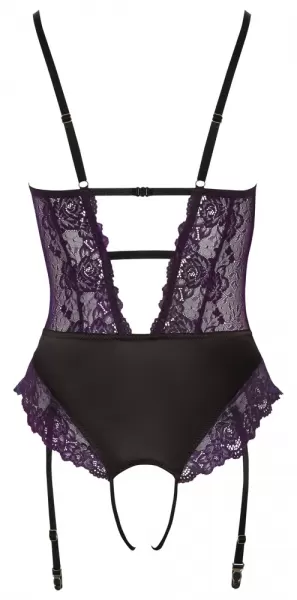 Cottelli lingerie Body black/purple xl glaustinukė &ndash; nuotrauka 9