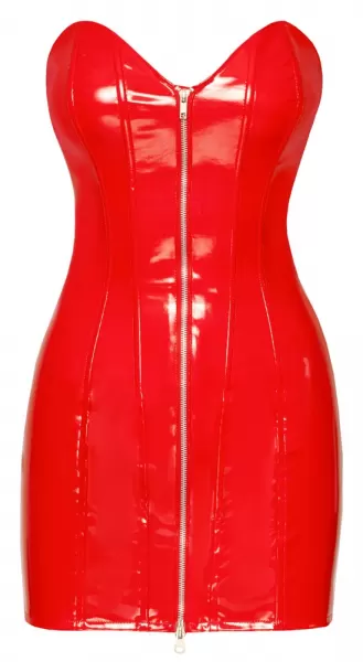 Black Level Vinyl Dress red M Seksuali lateksinė apranga &ndash; nuotrauka 7