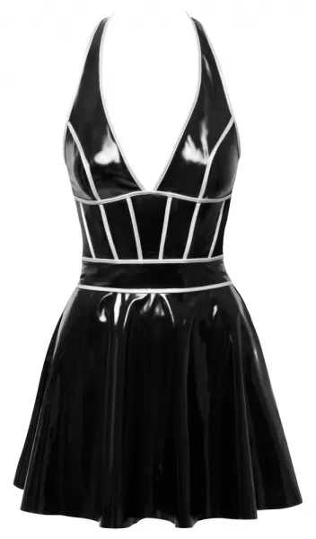 Black Level Vinyl dress w. silver xl Seksuali lateksinė apranga &ndash; nuotrauka 7