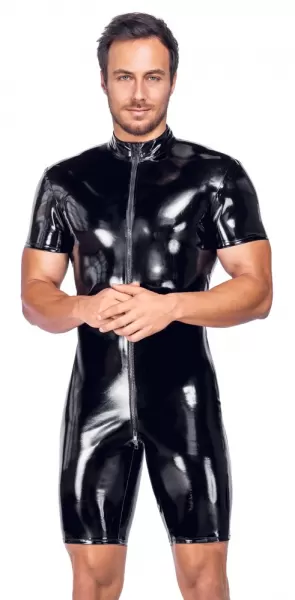 Black Level Men's Short Vinyl Playsuit L vyri&scaron;ka lateksinė apranga &ndash; nuotrauka 2