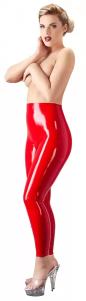 Late X Latex Leggings red L Seksuali lateksinė apranga &ndash; nuotrauka 3
