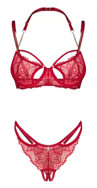 Obsessive obs Set red L/XL Seksuali liemenėlė &ndash; nuotrauka 4