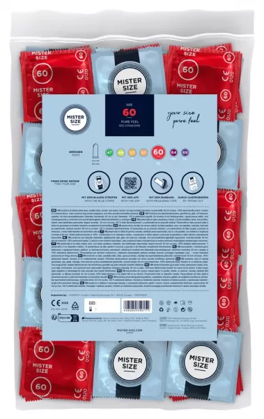 Mister Size 60mm pack of 100 Prezervatyvai &ndash; nuotrauka 2