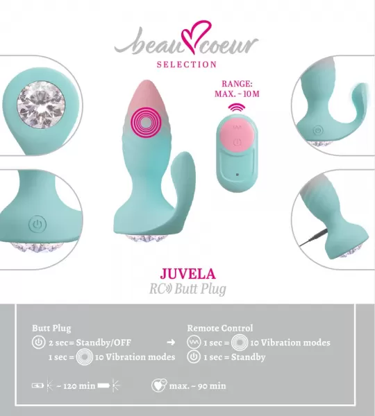 Beau coeur Juvela rc Butt Plug Vibruojantis analinis dildo &ndash; nuotrauka 15