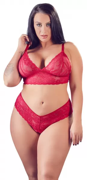 Cottelli curves Bra and Red Briefs 2XL Plius dydžio seksuali apranga &ndash; nuotrauka 2