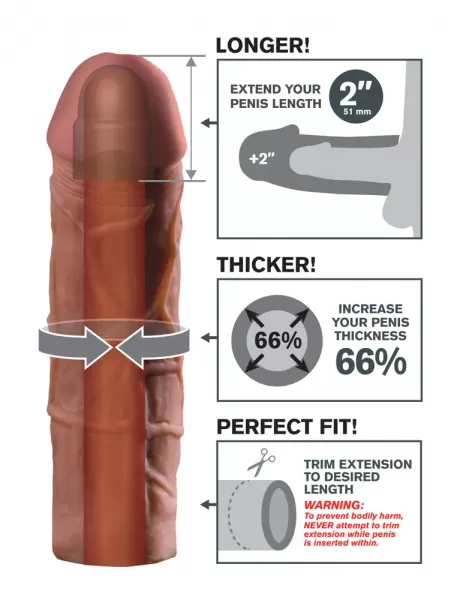 Fantasy X-tensions fxt Mega 2" Extension Brown Penio mova, antgalis &ndash; nuotrauka 3